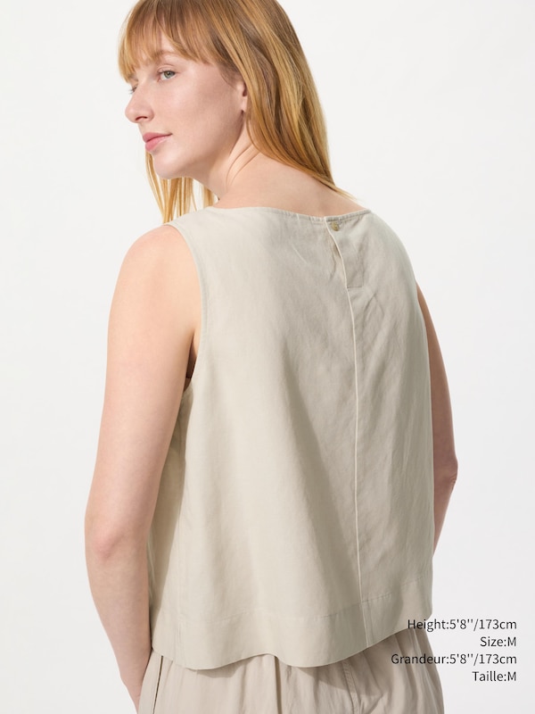 LINEN BLEND BLOUSE | SLEEVELESS