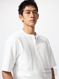 DRY WAFFLE HENLEY NECK T-SHIRT