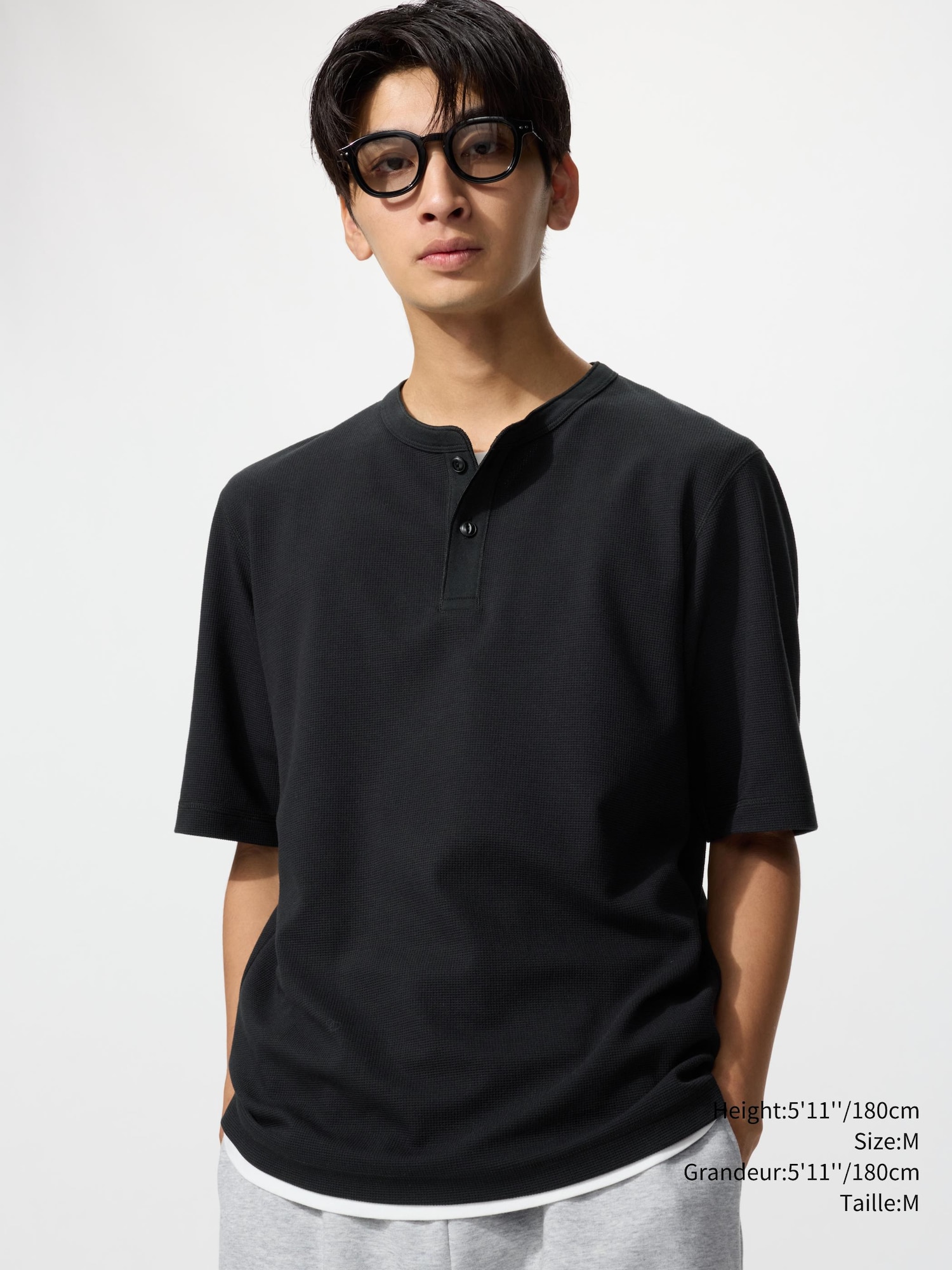 Unisex Dry Waffle Henley T-Shirt | UNIQLO CA