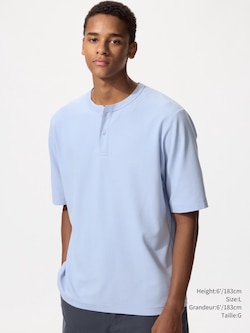 DRY WAFFLE HENLEY NECK T-SHIRT