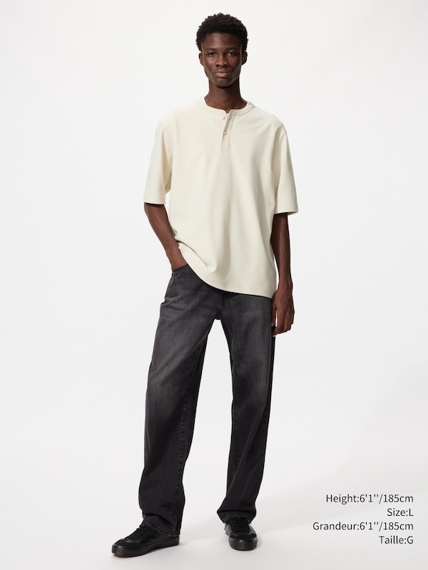 DRY WAFFLE HENLEY NECK T-SHIRT