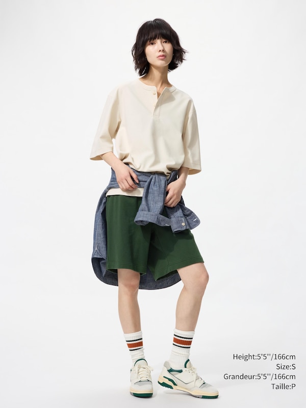 T-SHIRT SEC GAUFRÉ COL HENLEY