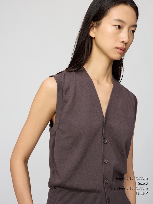 WASHABLE BUTTON DOWN KNITTED VEST