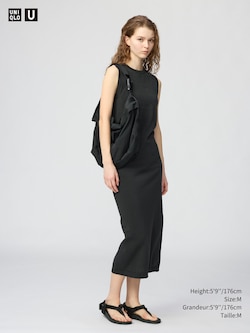 ROBE EN COTON MAILLE 3D SANS MANCHES