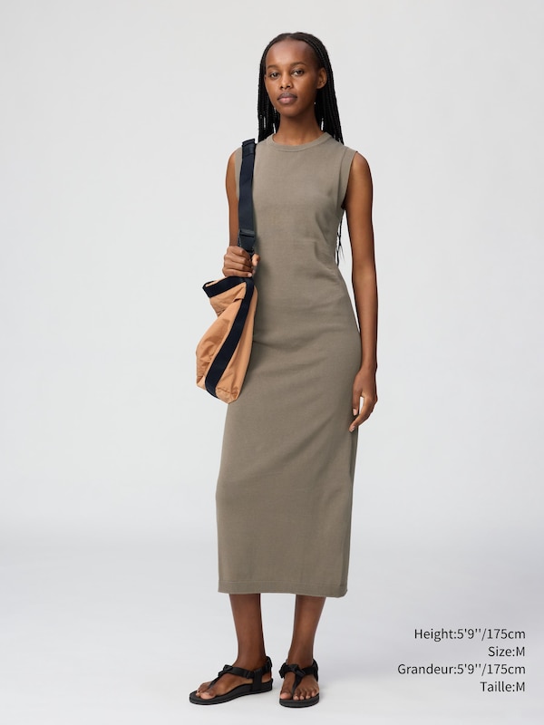 3D KNIT COTTON DRESS | SLEEVELESS