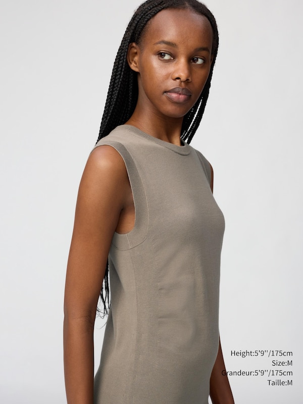 3D KNIT COTTON DRESS | SLEEVELESS