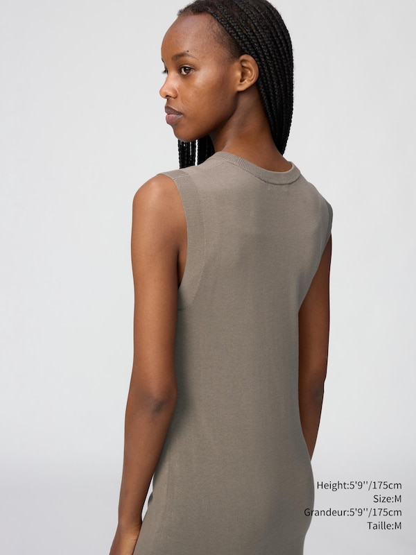 3D KNIT COTTON DRESS | SLEEVELESS