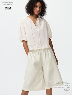 FEMME JUPE -CULOTTE EN MÉLANGE LIN