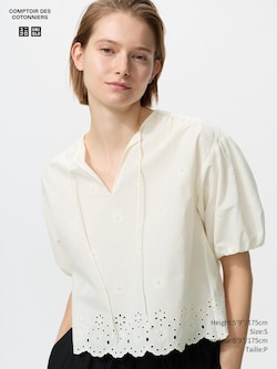 Embroidery Half Sleeve Blouse