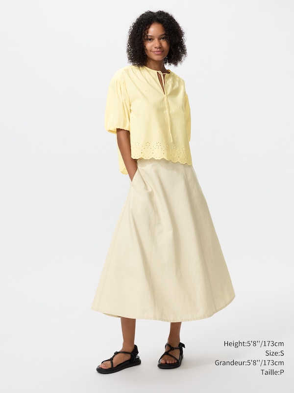 BLOUSE BRODÉE DEMI-MANCHES