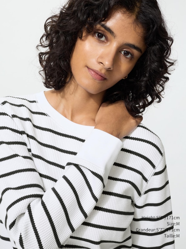 T-SHIRT GAUFRÉ RAYÉ