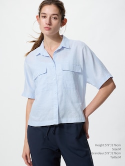 Lot De 2 Chemisiers Uniqlo - Gris Et Navy, Taille L, Coton, Rayures - Occasion Très Bon État