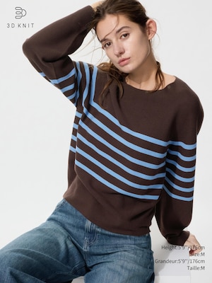3D Knit Cotton Volume Sleeve Sweater