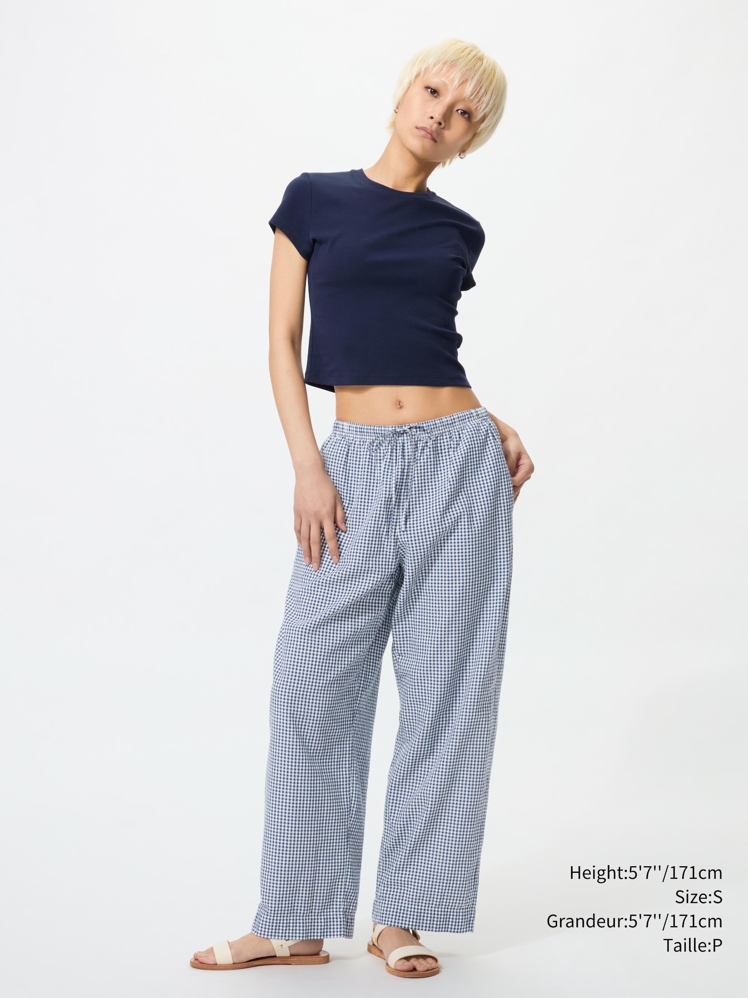 Women's Easy Pants | Gingham Check | UNIQLO CA