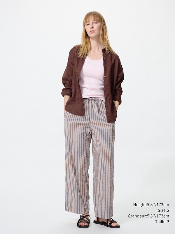 Pantalon rayé à enfiler