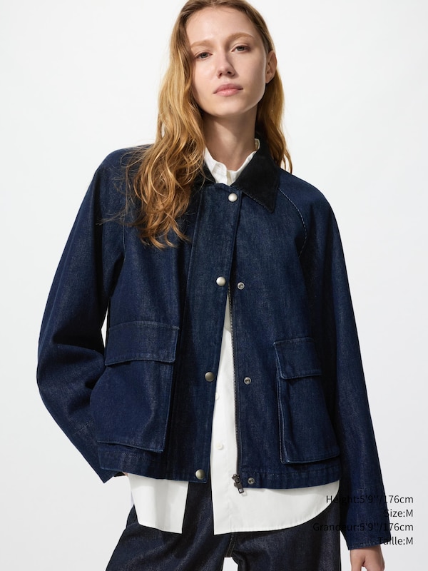 VESTE UTILITAIRE COURTE EN DENIM