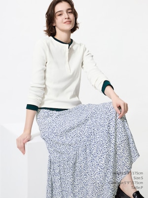 Maxi-jupe à volants avec motifs