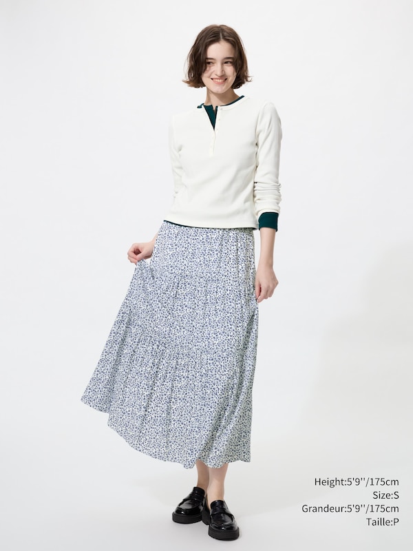 TIERED MAXI SKIRT | PRINTED