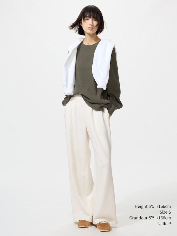 WAFFLE CREW NECK T-SHIRT LONG SLEEVE