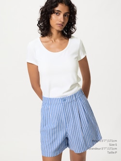 T-SHIRT EN COTON AIRism À SOUTIEN-GORGE COL DÉGAGÉ