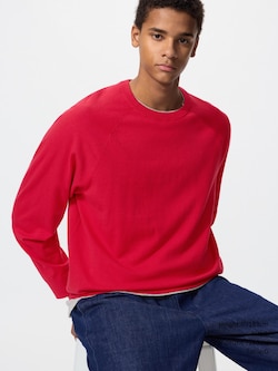 WASHABLE COTTON BLEND CREW NECK SWEATER