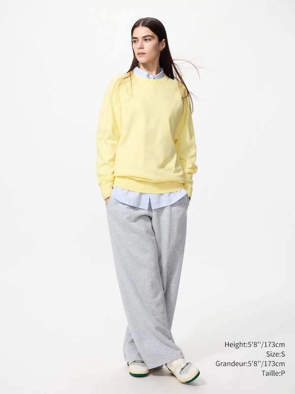 WASHABLE COTTON BLEND CREW NECK SWEATER