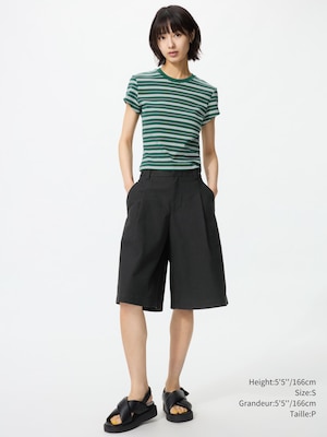 Jersey Pleated Long Shorts