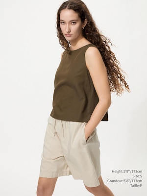 SHORT À ENFILER EN MÉLANGE LIN