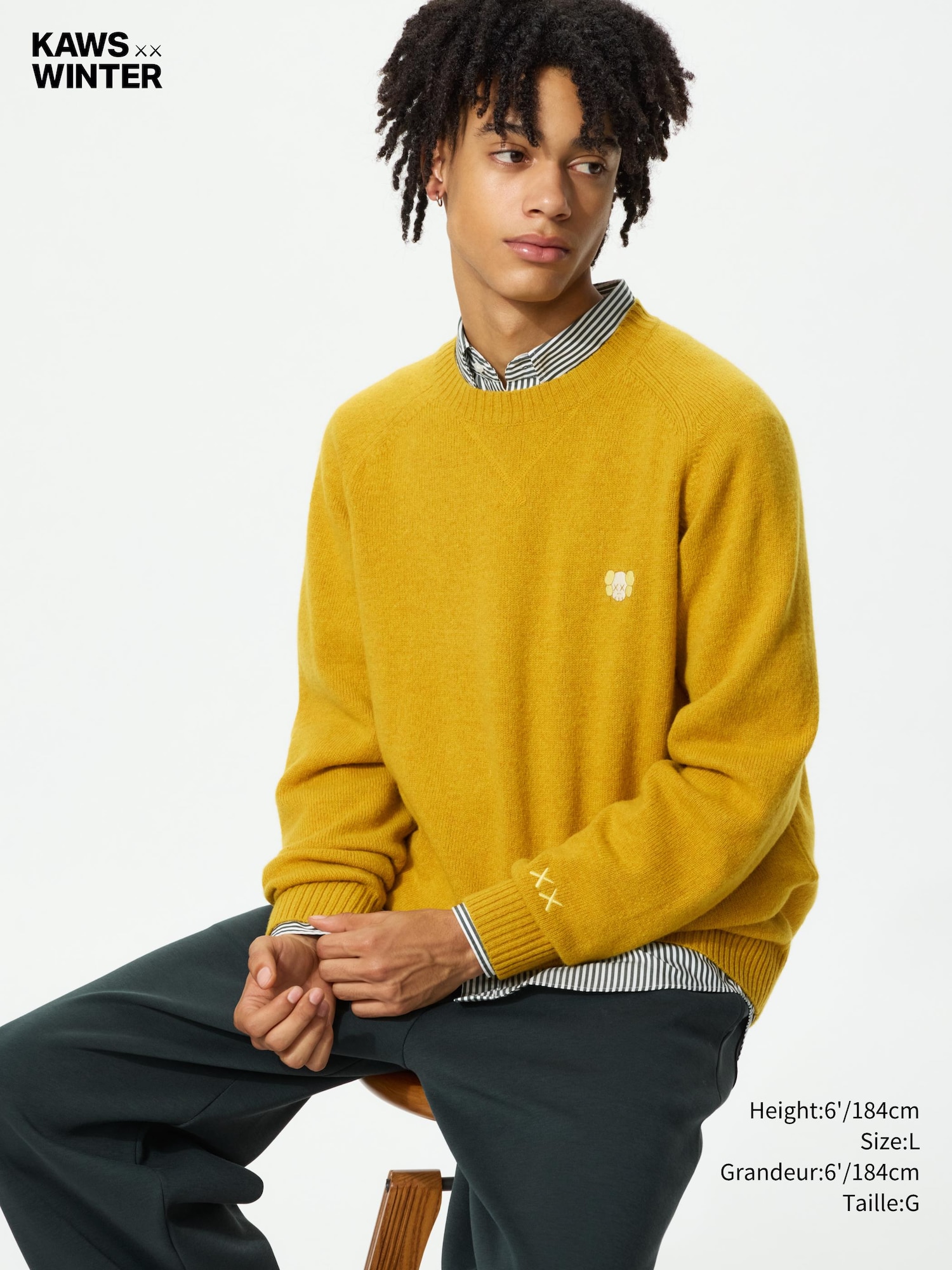 Unisex KAWS WINTER LAMBSWOOL CREW NECK SWEATER | UNIQLO CA