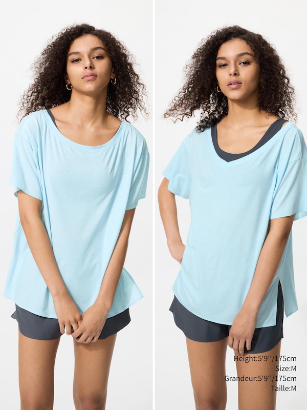 AIRism RELAXED V NECK T-SHIRT | 2 WAY