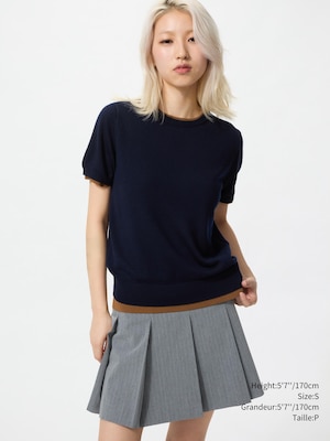 Merino Crew Neck Sweater Short Sleeve