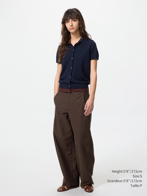 FEMME CARDIGAN MÉLANGE LAINE MÉRINOS COL POLO