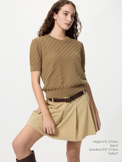 POINTELLE CREW NECK SWEATER