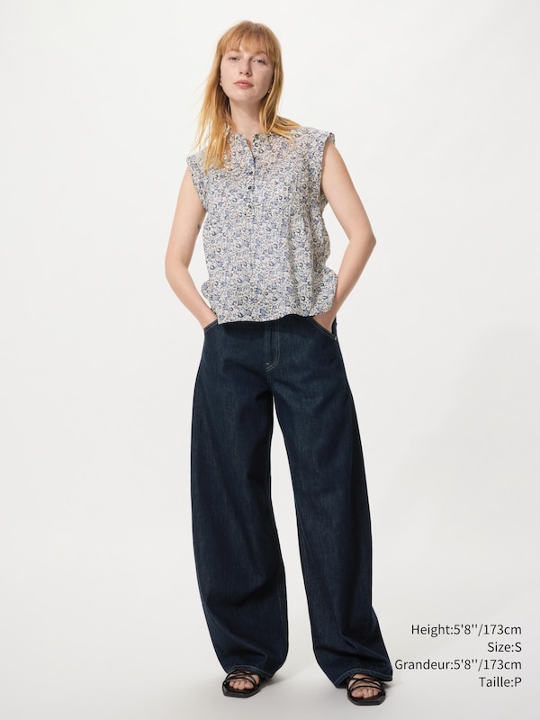 LIGHT COTTON PINTUCK BLOUSE | SLEEVELESS