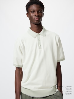 CHANDAIL-POLO RAYÉ EN MAILLE LAVABLE