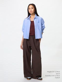 PANTALON AMPLE EN COTON OUATÉ | LONG