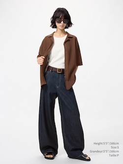 Washable Knitted Shirt Short Sleeve