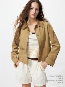 VESTE COURTE BROSSÉE DOUCE