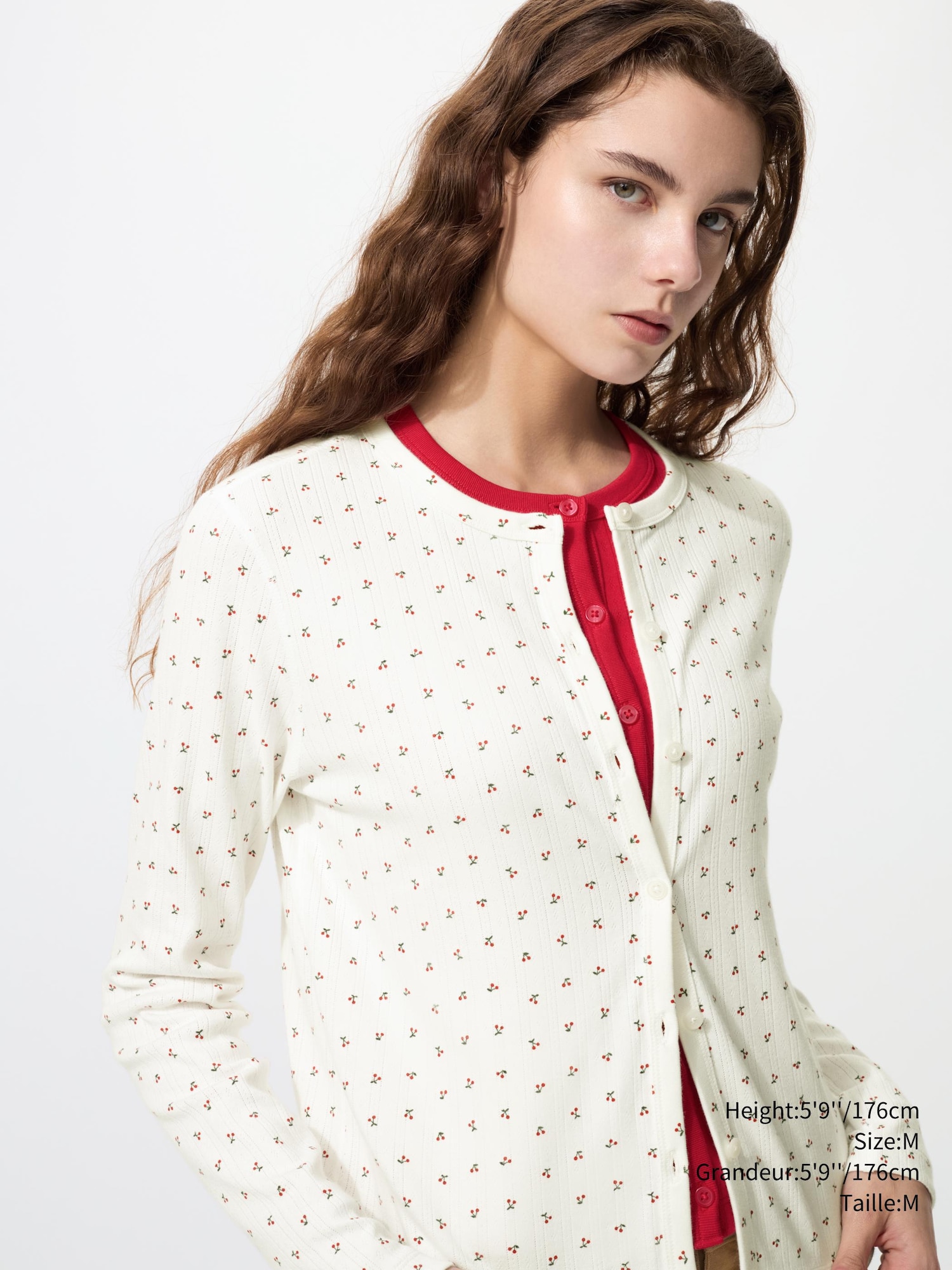 Women's Pointelle Cardigan Long Sleeve | Print | UNIQLO CA