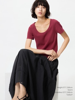 POINTELLE ROUND NECK MINI T-SHIRT | DEEP NECK