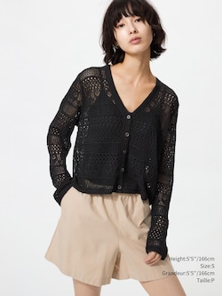 Crochet V Neck Cardigan