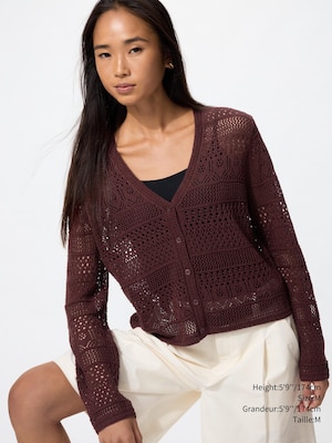 Crochet V Neck Cardigan