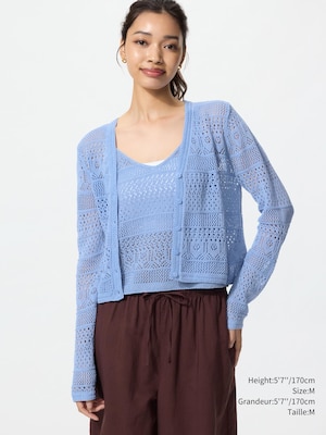 Crochet V Neck Cardigan