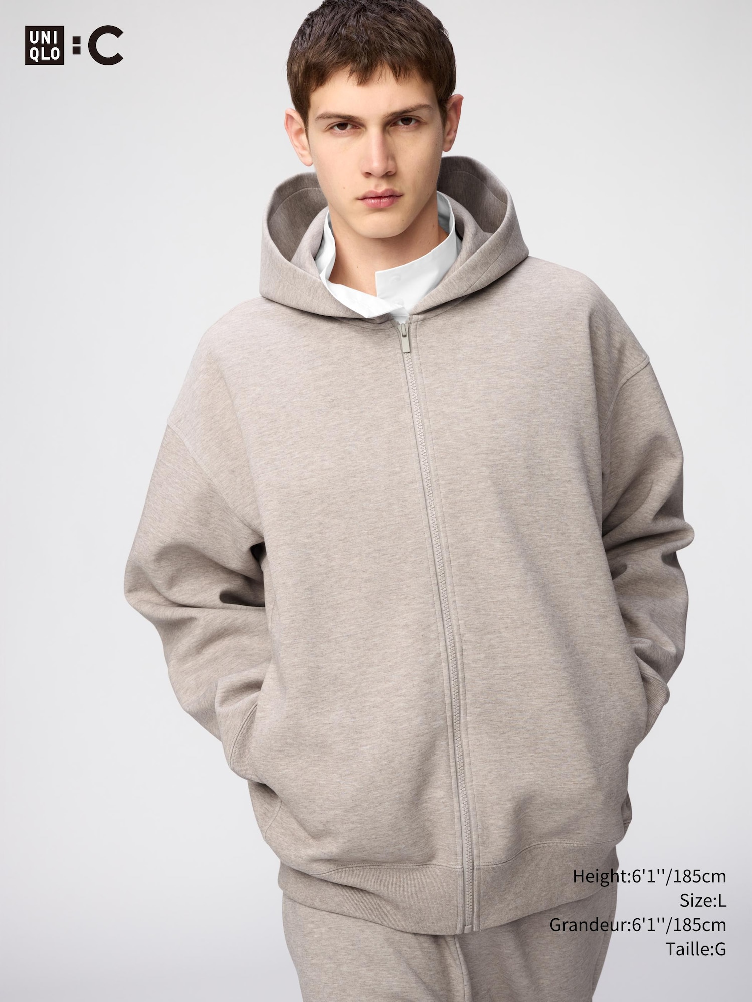 トップス DryTech Oversized Sweat Zip Up Hoodie XL Unisex Sweat Oversized Full Zip Hoodie | UNIQLO CA