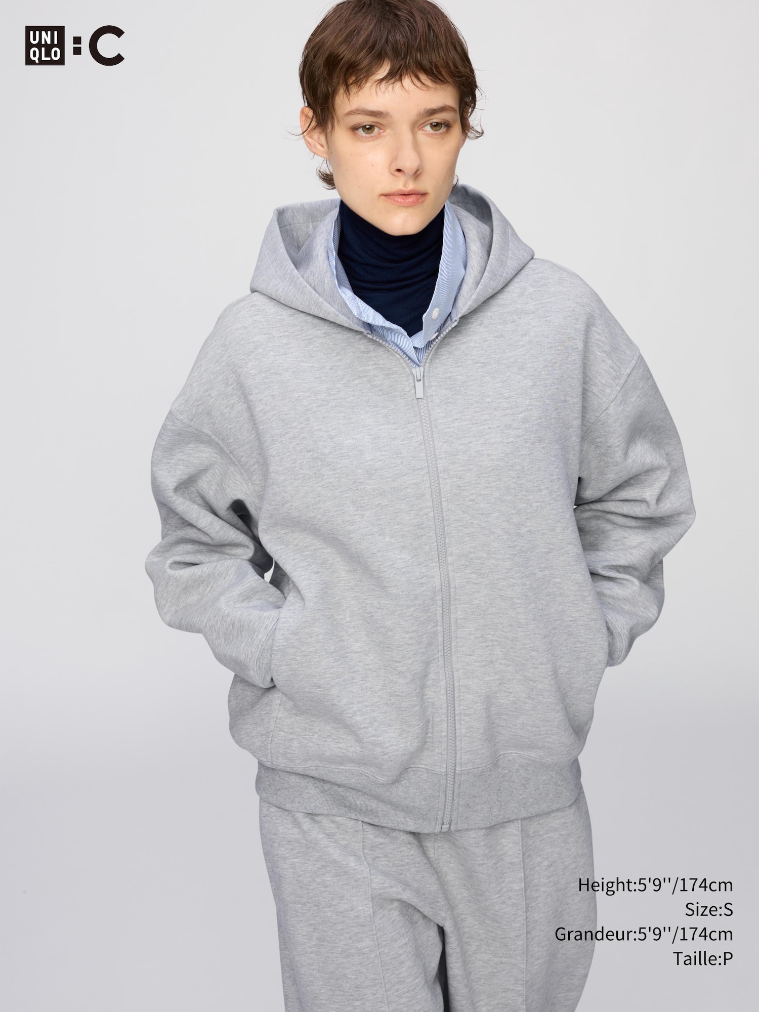 Unisex Sweat Oversized Full Zip Hoodie | UNIQLO CA