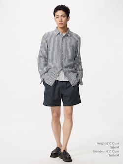 SHORT À ENFILER EN MÉLANGE LIN