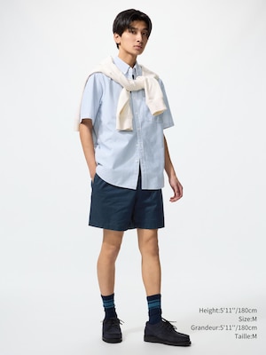 SHORT À ENFILER EN MÉLANGE LIN 5"