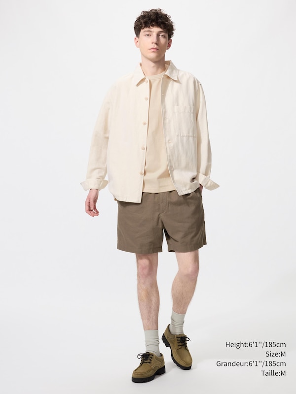 SHORT À ENFILER EN MÉLANGE LIN