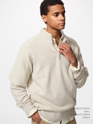 Souffle Yarn Half Zip Sweater