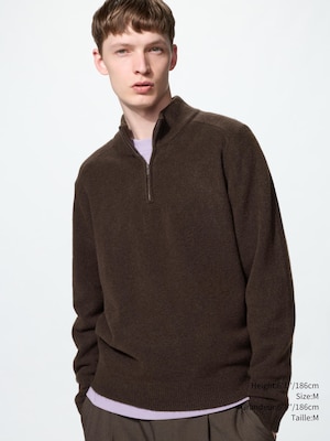 Souffle Yarn Half Zip Sweater
